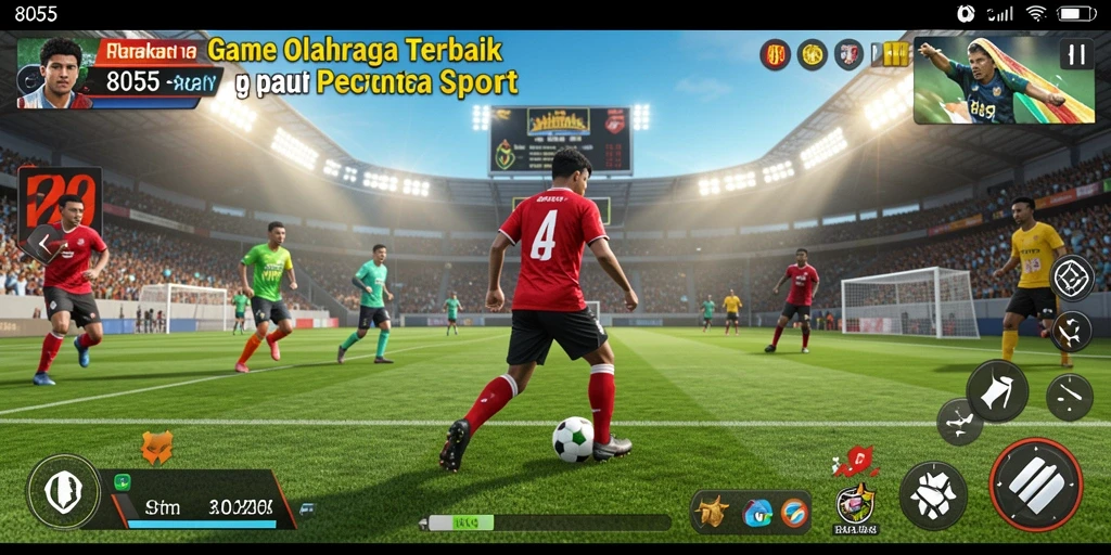 Tampilan gameplay menegangkan dalam game olahraga 8055.