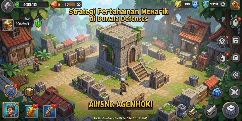 Tampilan gameplay menakjubkan dari AGENHOKI dalam pertempuran Tower Defense.