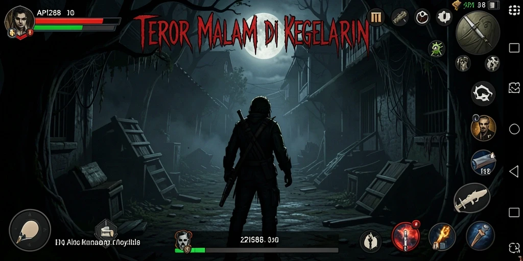 Screenshot gameplay API288 menampilkan suasana Horror yang mencekam.