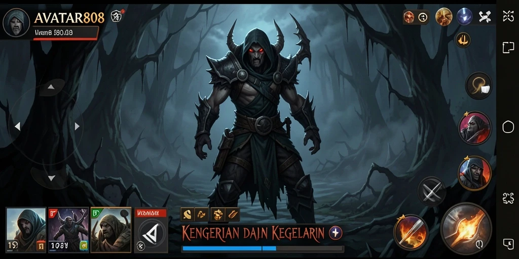 Screenshot gameplay AVATAR808 yang menegangkan saat menjelajahi lokasi angker.