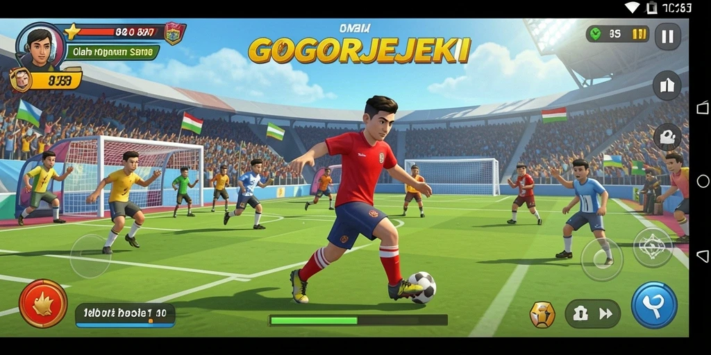 Tampilan gameplay seru dalam GOGOREJEKI dengan aksi olahraga yang intens.