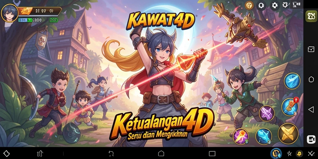 Tampilan gameplay KAWAT4D yang penuh aksi dan karakter menawan.