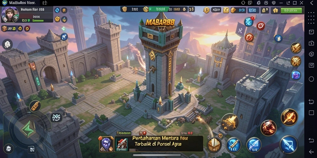 Tampilan menarik dari gameplay Tower Defense di MABAR88.