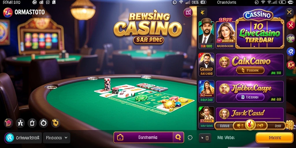 Tampilan menarik gameplay Live Casino ORMASTOTO dengan dealer langsung.