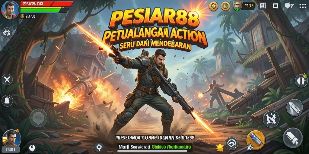 Tampilan intens dari gameplay petualangan Action PESIAR88 yang mendebarkan.