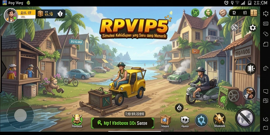 Screenshot utama RPVIP5 menampilkan gameplay simulasi yang menarik.