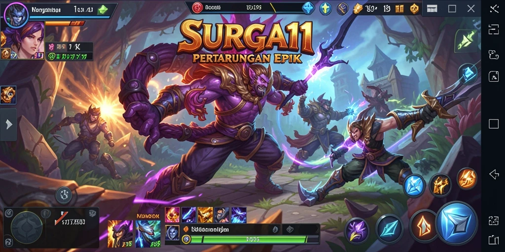 Gameplay seru dalam pertarungan MOBA yang dinamis.