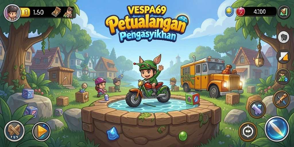 Tampilan gameplay VESPA69 dengan teka-teki seru dan interaktif.