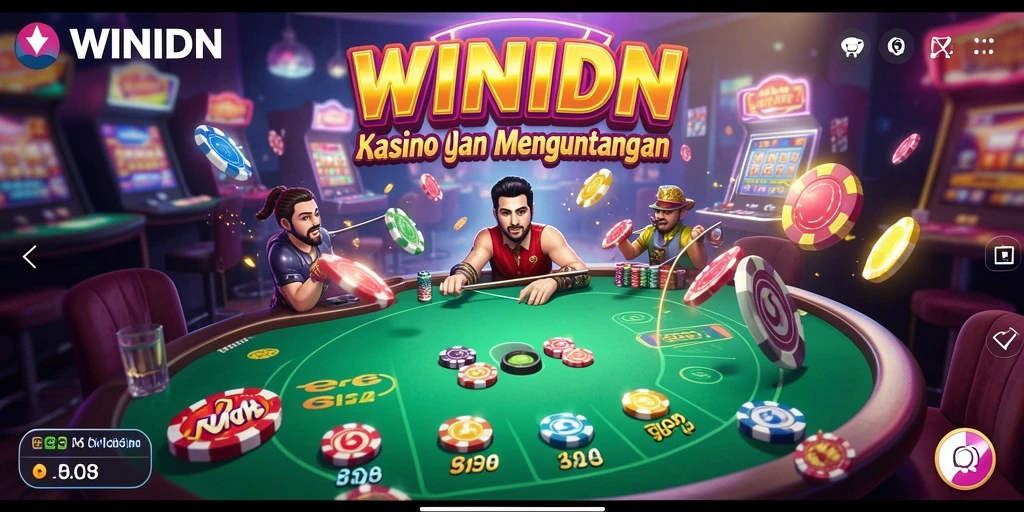 Screenshot gameplay WINIDN menampilkan suasana kasino yang mendebarkan.
